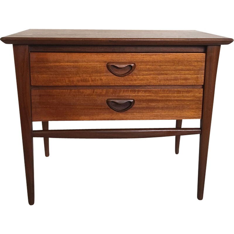 Vintage pair of teak nightstands by Louis Van Teeffelen for Wébé 1960s