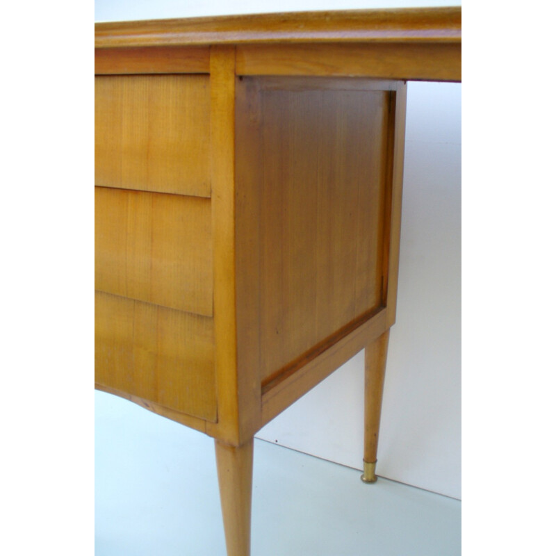 Vintage desk in beech wood - 1950s