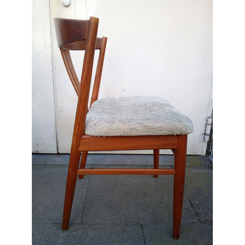 Vintage set of six danish dining chairs in teak by Johannes Andersen,1960