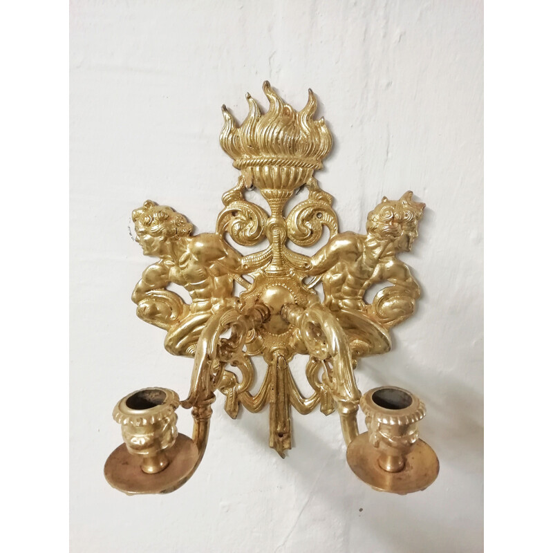 Vintage brass wall lights from the 40s 