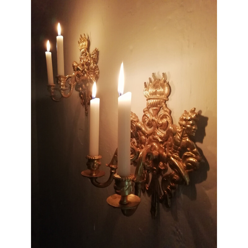 Vintage brass wall lights from the 40s 