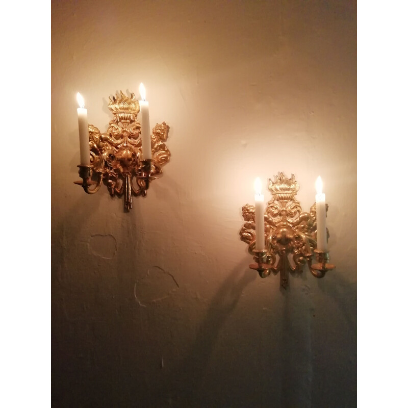 Vintage brass wall lights from the 40s 