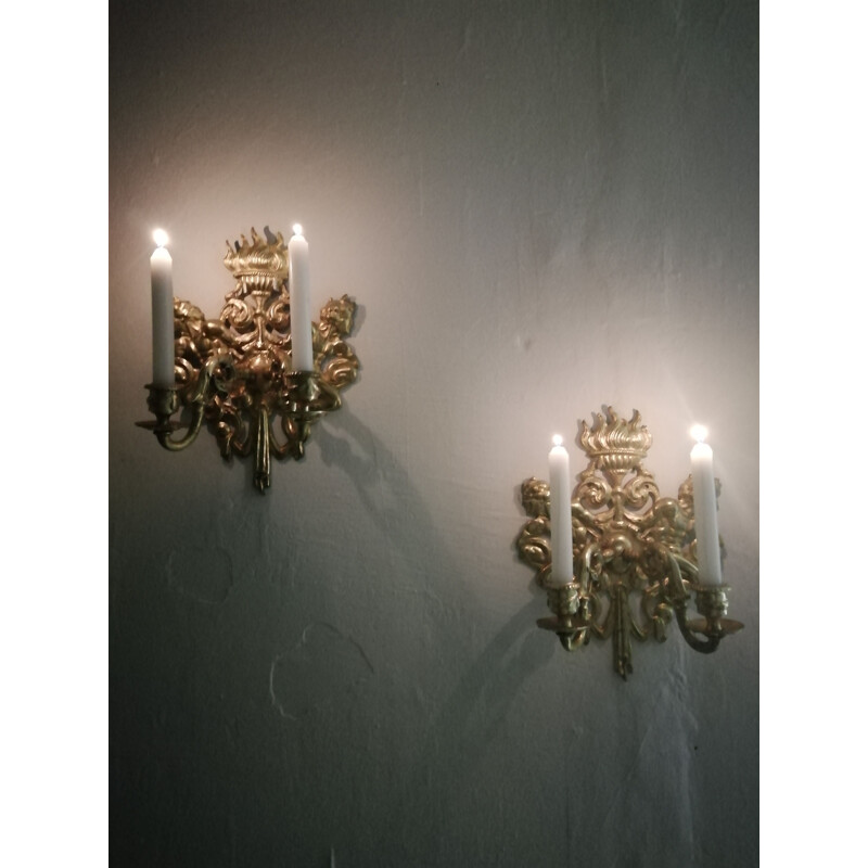 Vintage brass wall lights from the 40s 