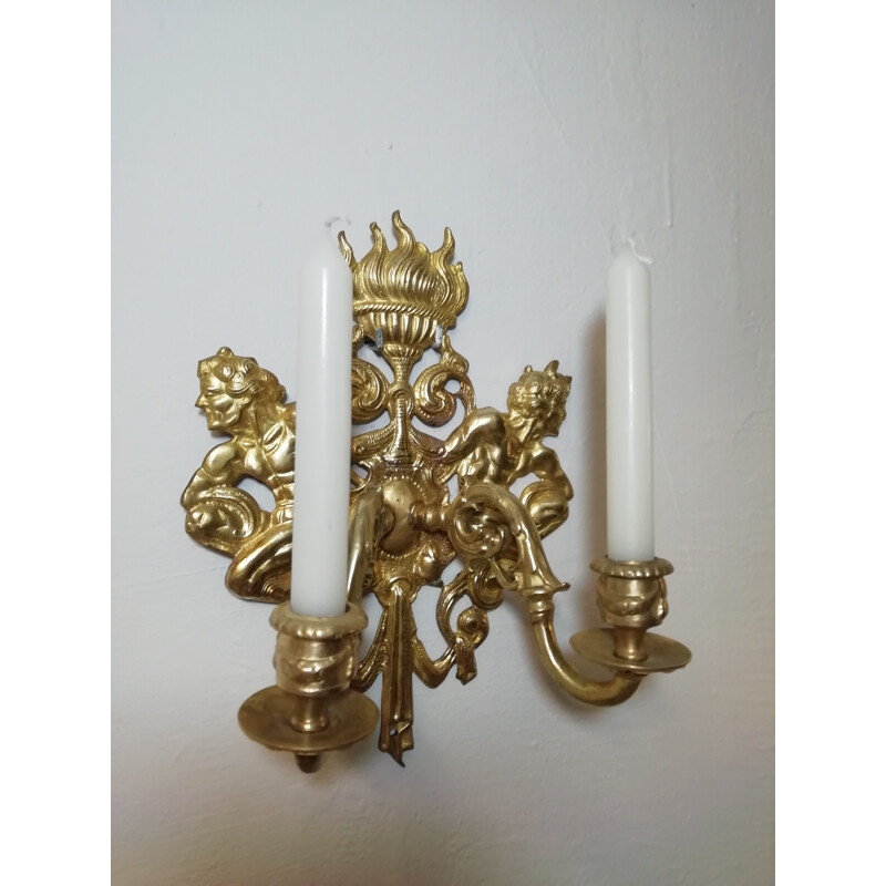 Vintage brass wall lights from the 40s 