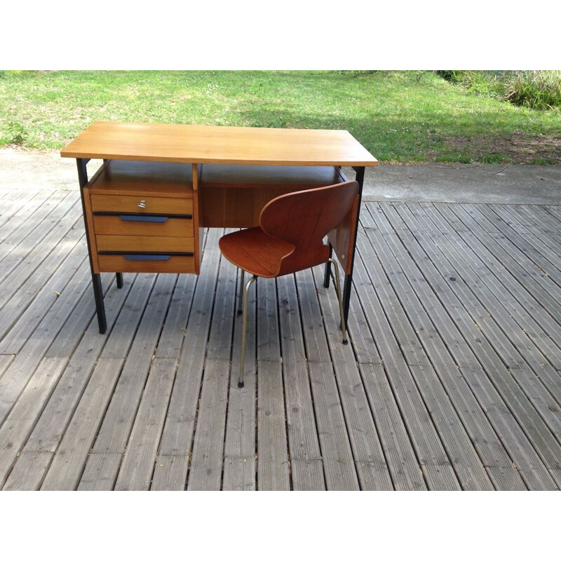 Vintage desk in oak with 2 drawers,1960