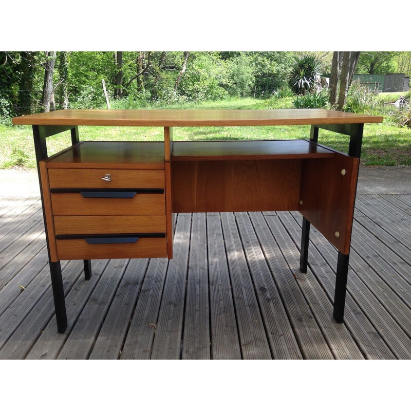 Vintage desk in oak with 2 drawers,1960