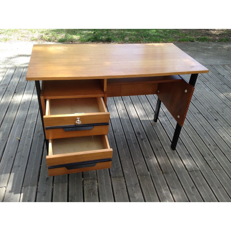 Vintage desk in oak with 2 drawers,1960