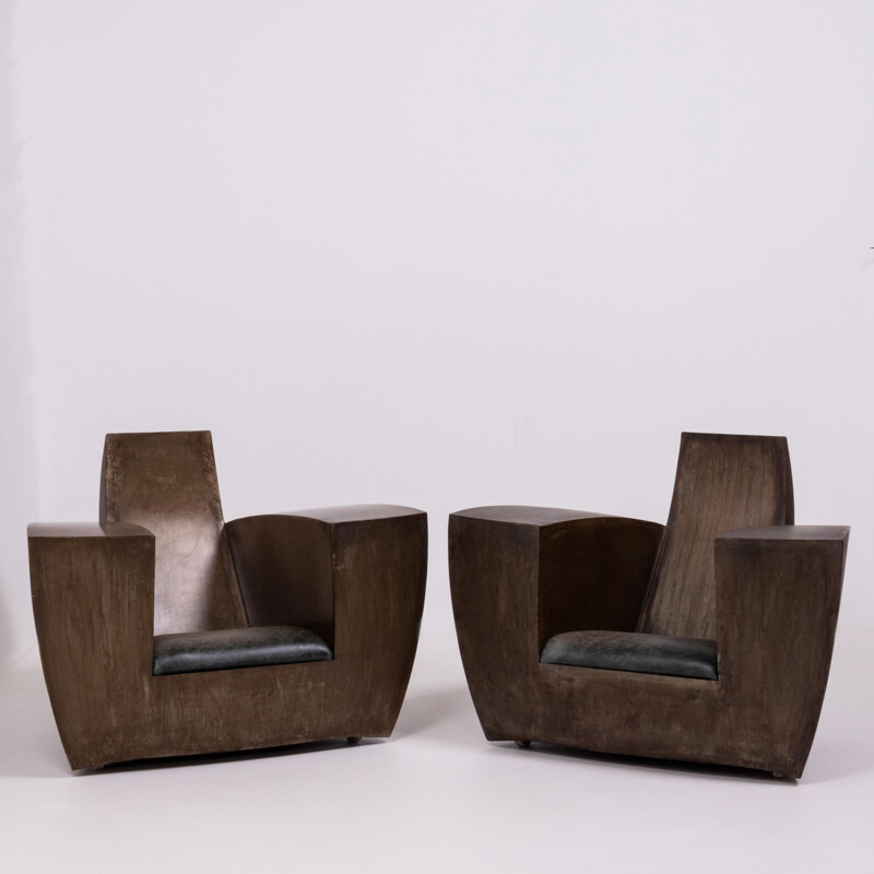 Paires de fauteuils vintage en acier par Jonathan Singleton,1990