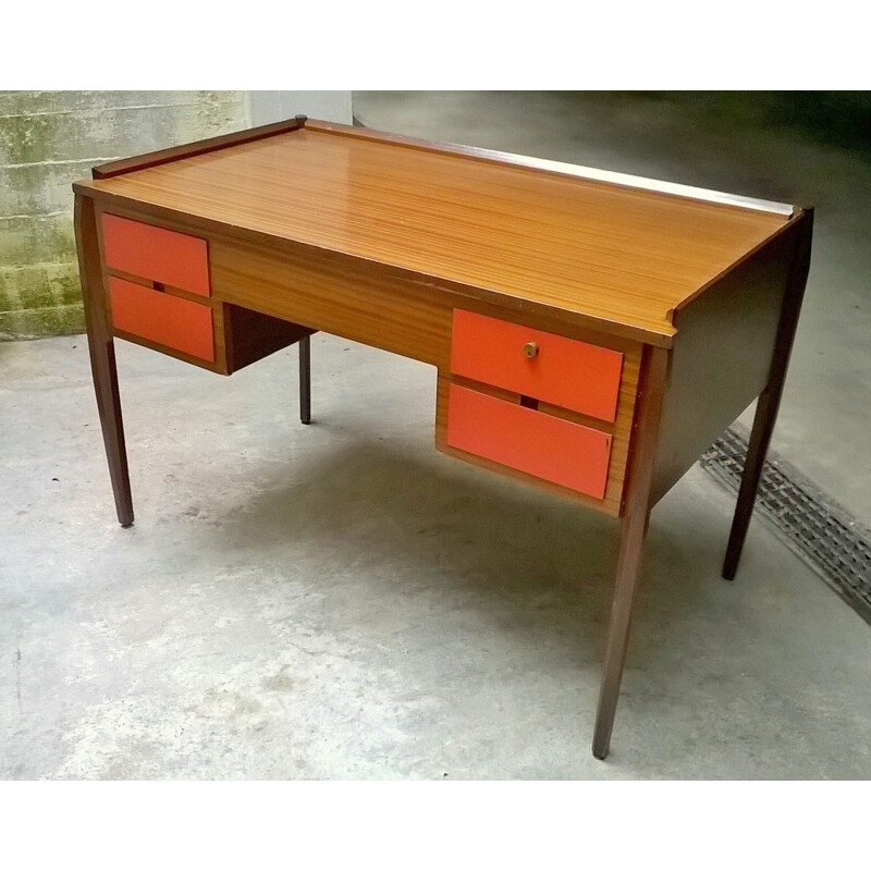 Vintage italian desk in teak and formica 1950
