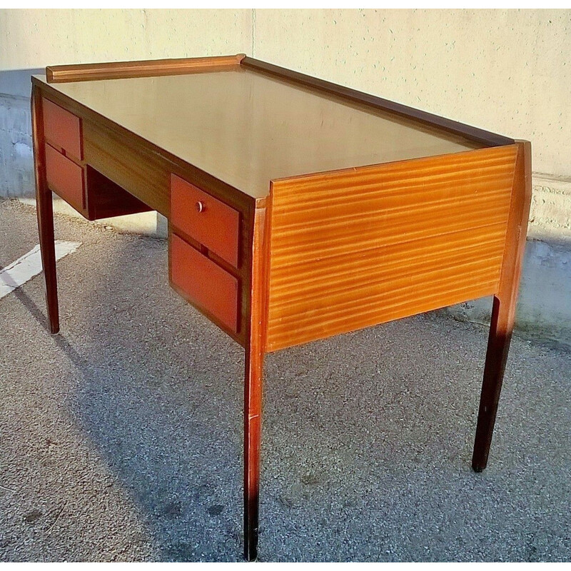 Vintage italian desk in teak and formica 1950