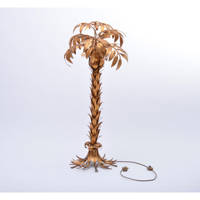 Vintage Palm Tree floor lamp by Kögl in golden metal 1970