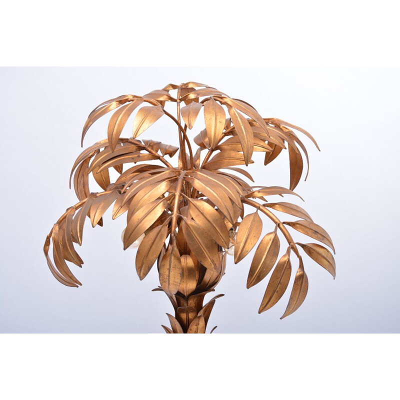 Vintage Palm Tree floor lamp by Kögl in golden metal 1970