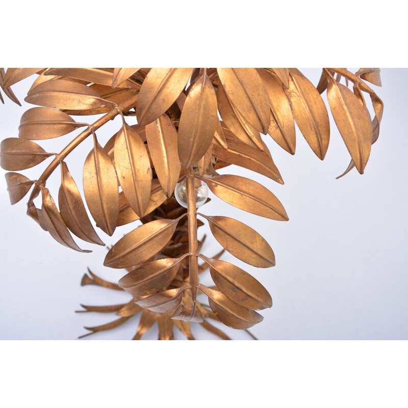 Vintage Palm Tree floor lamp by Kögl in golden metal 1970