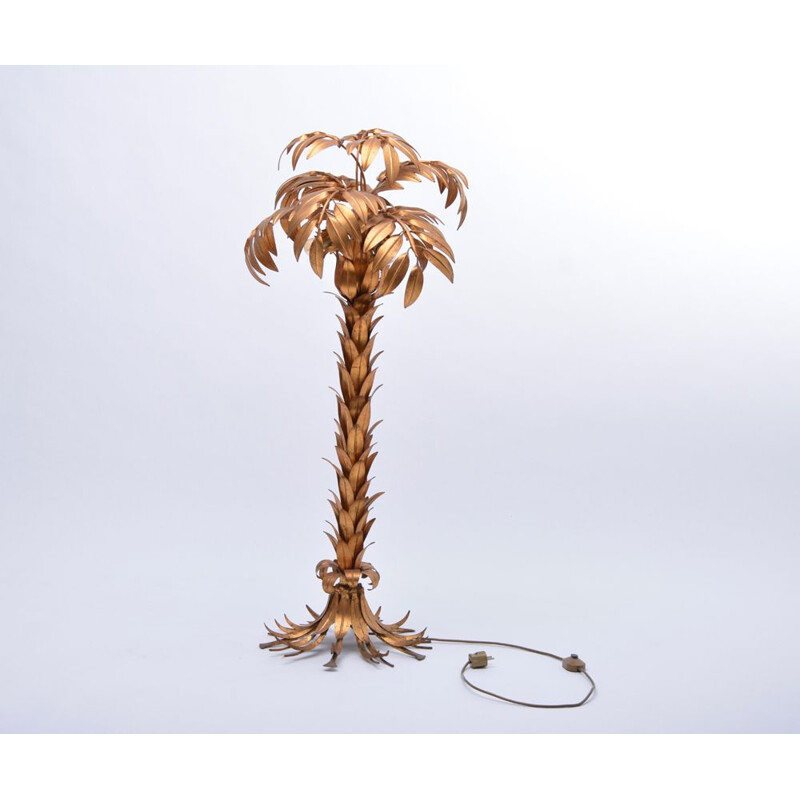 Vintage Palm Tree floor lamp by Kögl in golden metal 1970