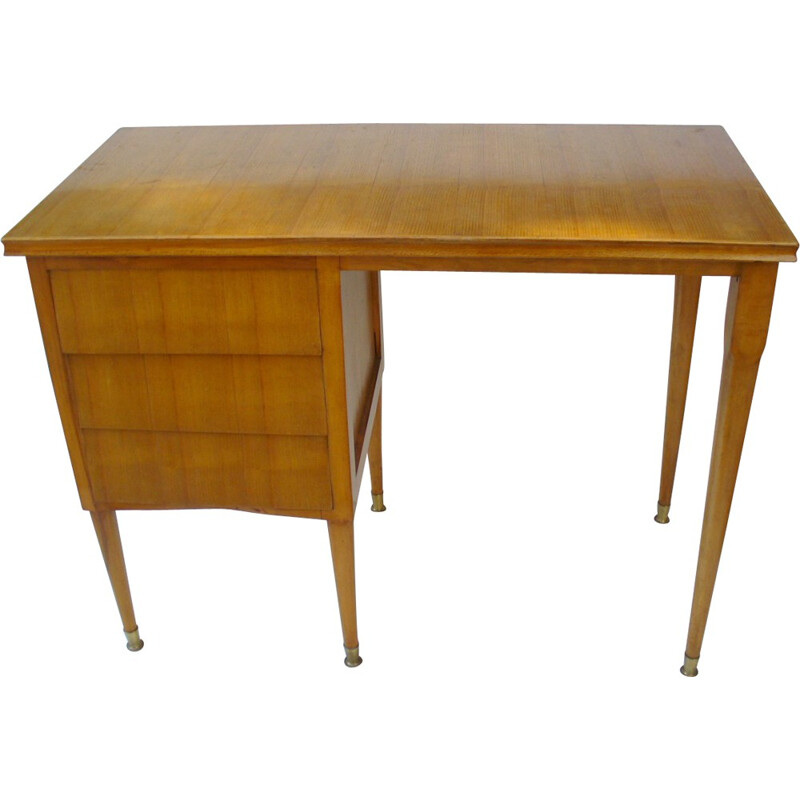 Vintage desk in beech wood - 1950s