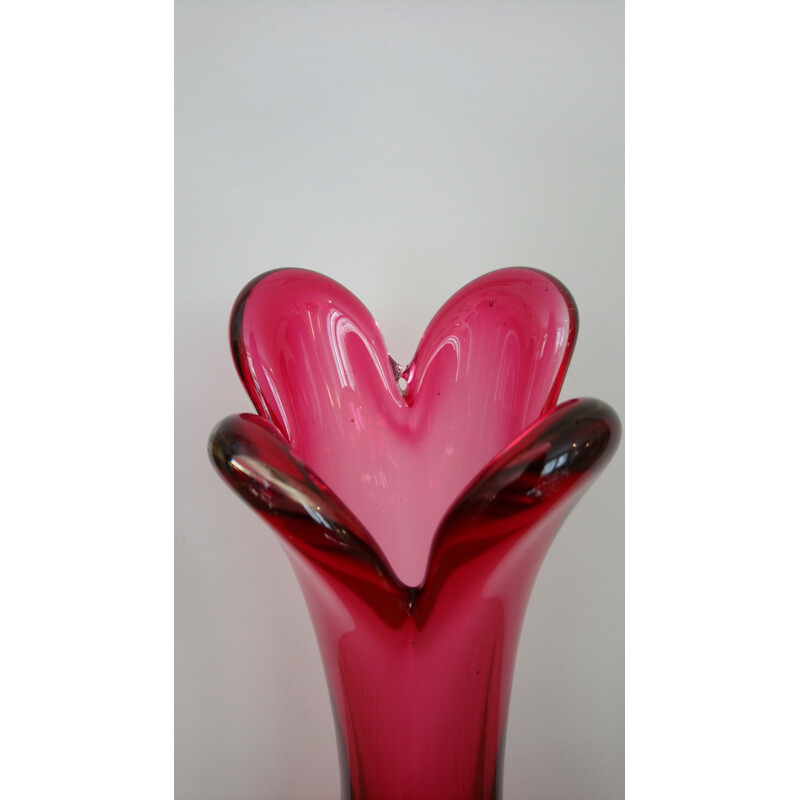 Large vintage Murano glass vase 1960 