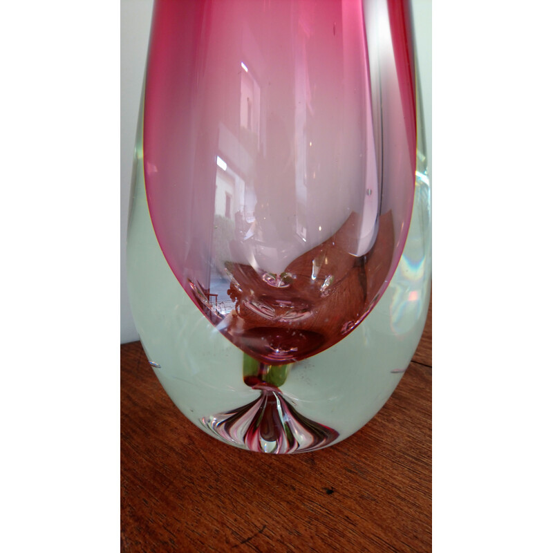 Grand vase vintage en verre de Murano 1960 