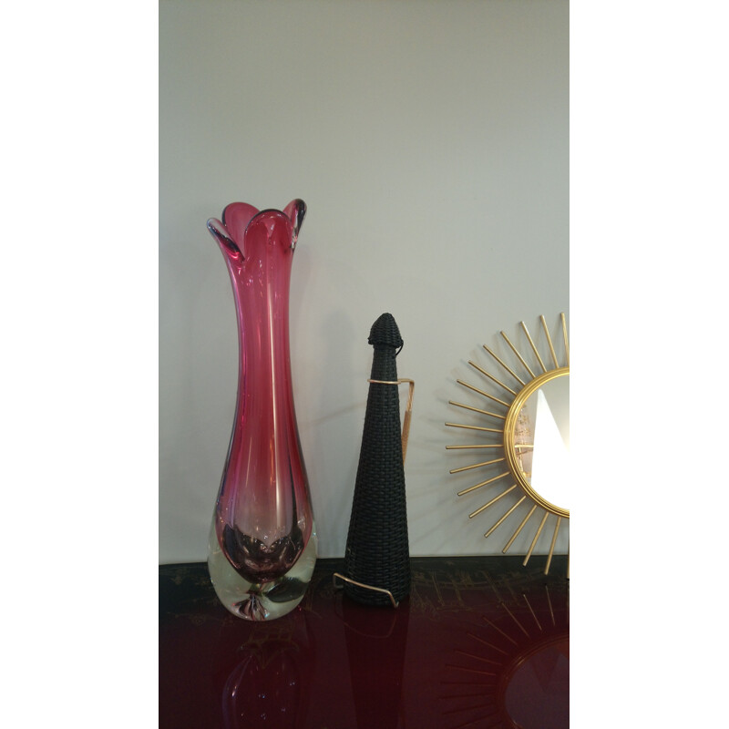 Large vintage Murano glass vase 1960 