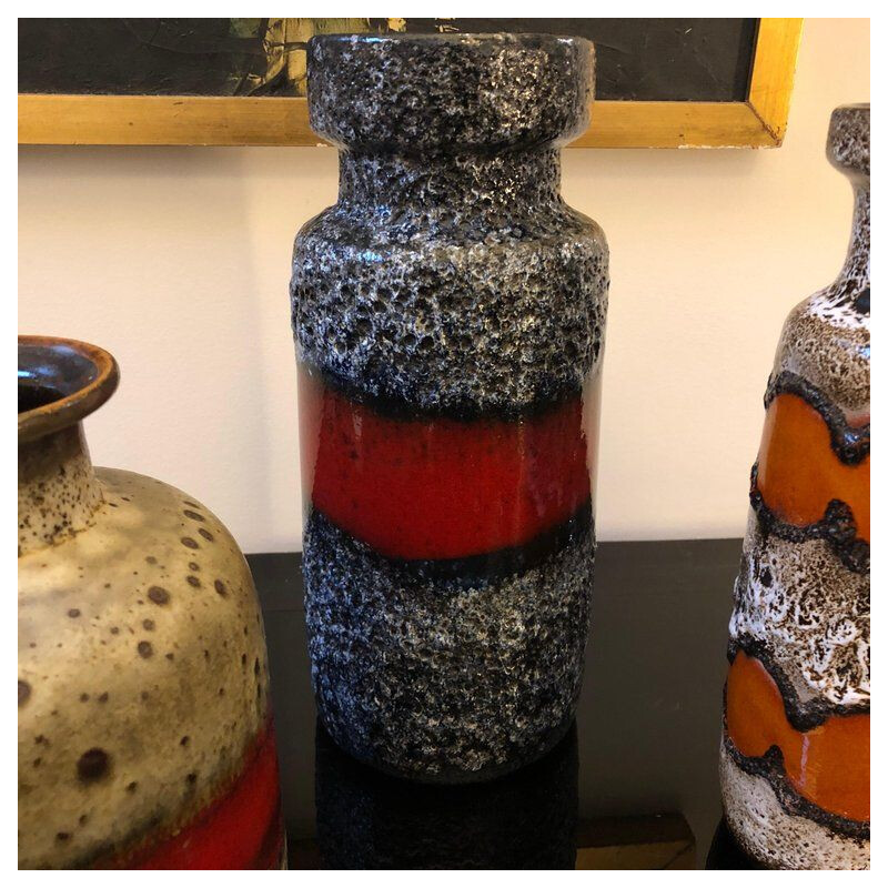 Suite de 3 vases vintage lave Keramik 1960