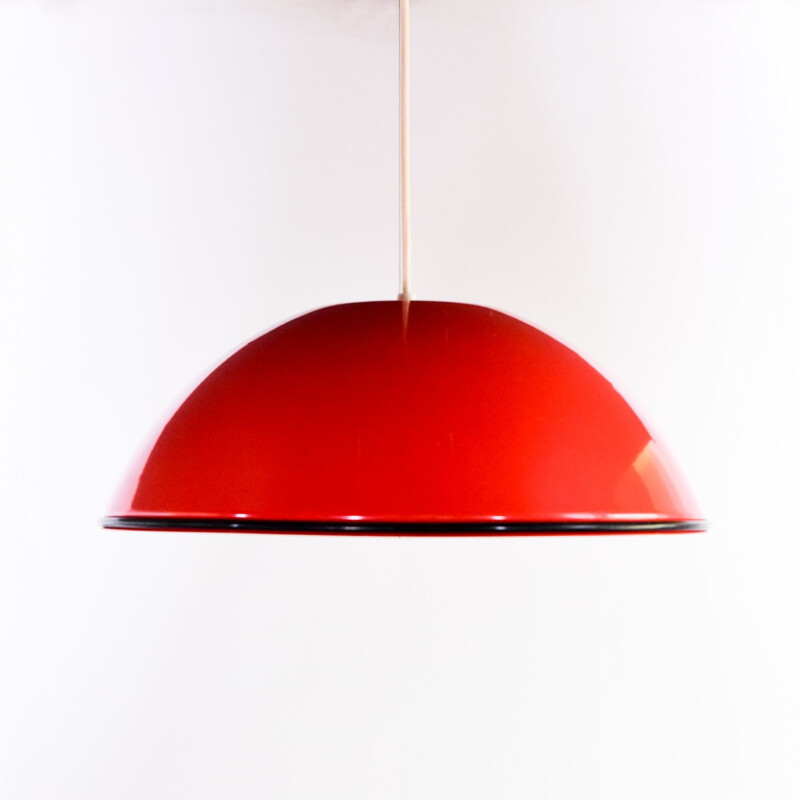 Vintage red pendant lamp Relemme by Achille Castiglioni