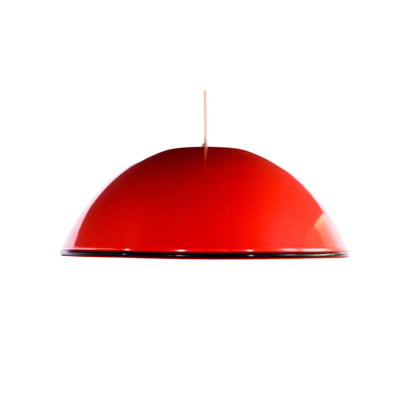 Vintage red pendant lamp Relemme by Achille Castiglioni
