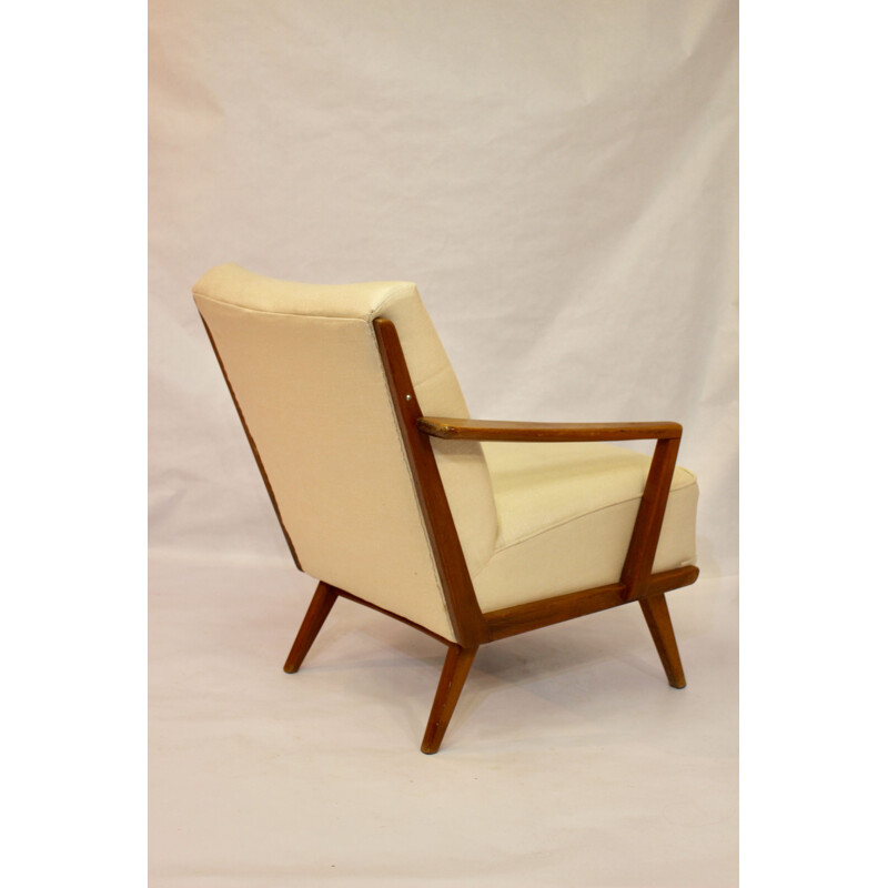 Vintage beige armchair Scandinavian 1960