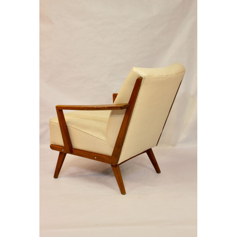 Vintage beige armchair Scandinavian 1960