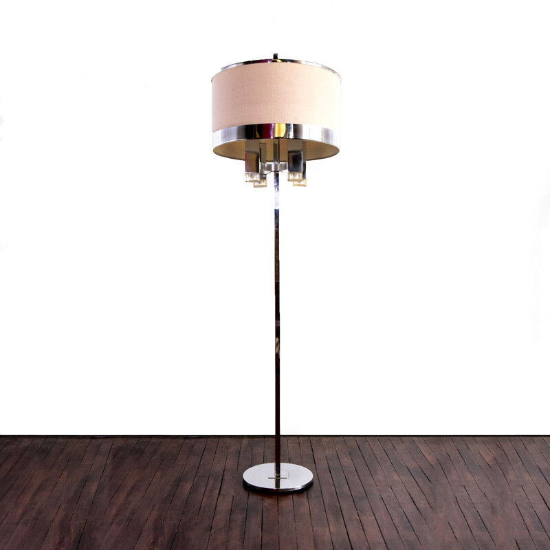 Lampadaire chromé vintage par Gaetano Sciolari 1960