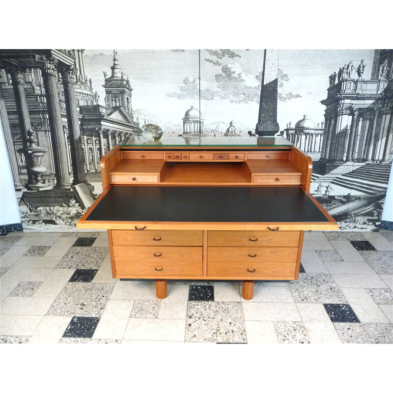 Vintage 804 Roll-Top Secretaire by Gianfranco Frattini for Bernini 1960