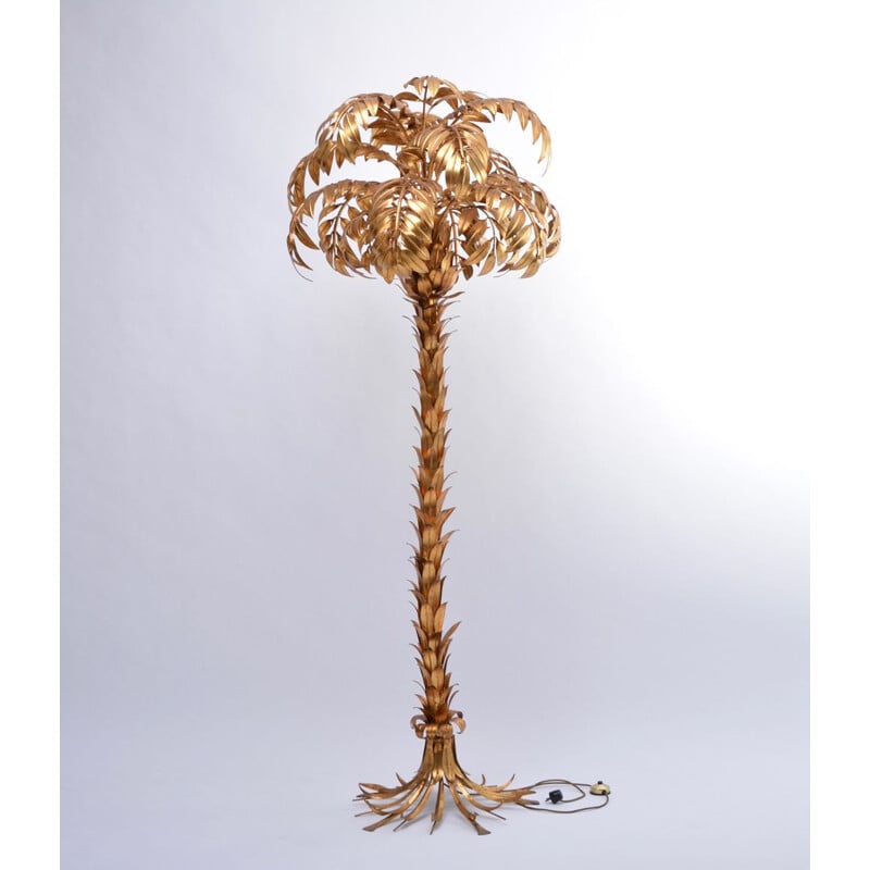 Vintage floor lamp Golden Palm Tree by Hans Kögl 1980s