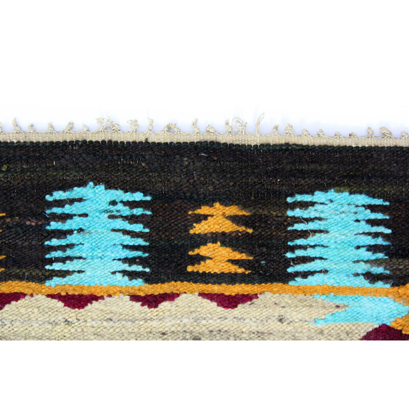 Tapis vintage en laine avec motif géométrique années 1960