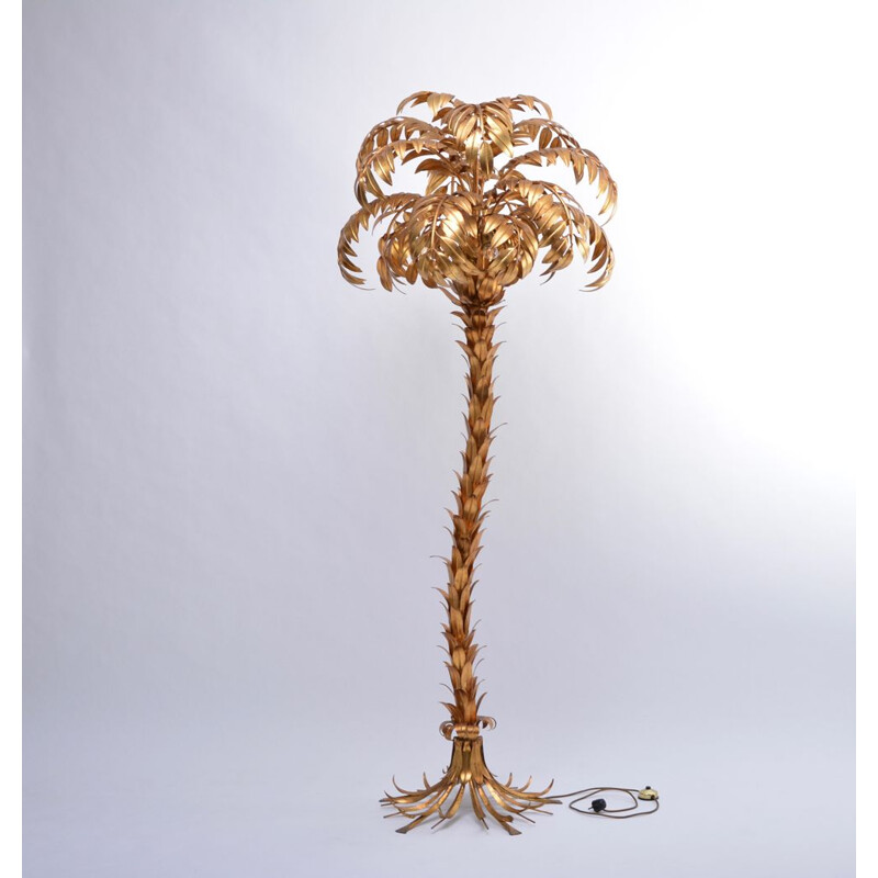 Vintage floor lamp Golden Palm Tree by Hans Kögl 1980s