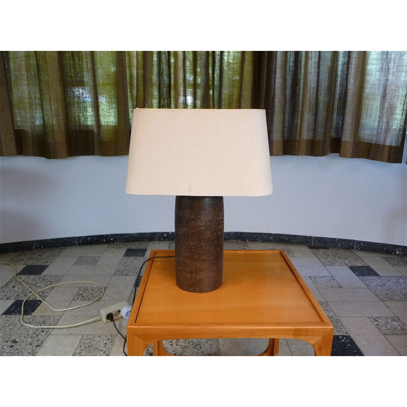 Vintage Table Lamp Brutalist Ceramic Scandinavian 1960s