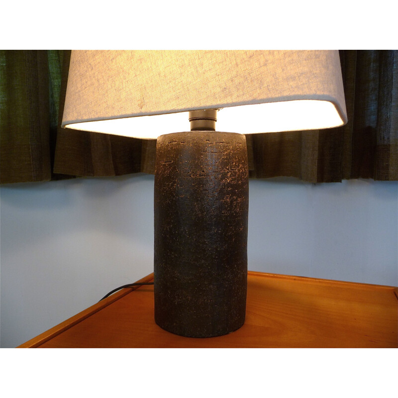 Vintage Table Lamp Brutalist Ceramic Scandinavian 1960s