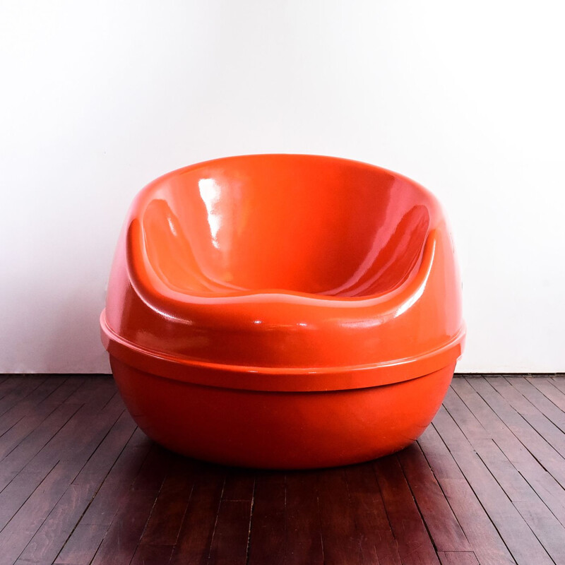 Vintage lounge chair orange by Tyrol for Meurop 1970s