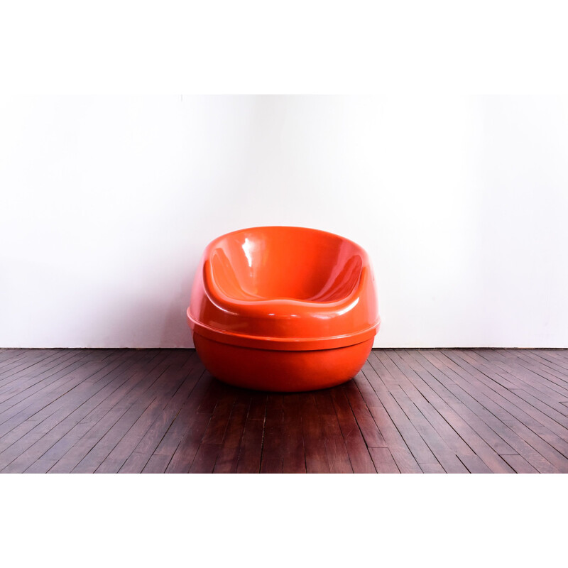 Vintage lounge chair orange by Tyrol for Meurop 1970s