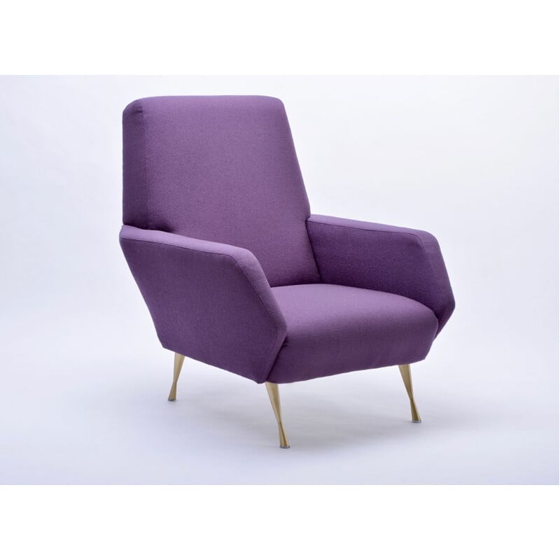 Vintage Lounge Chair Purple Italian 1950s 
