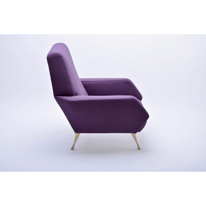 Vintage Lounge Chair Purple Italian 1950s 