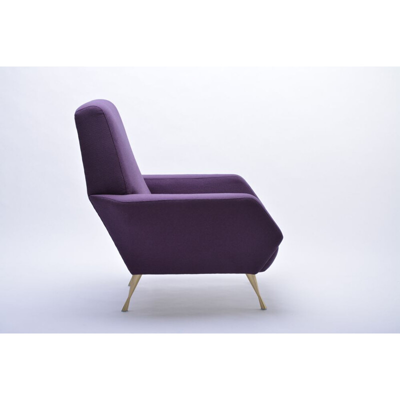 Vintage Lounge Chair Purple Italian 1950s 