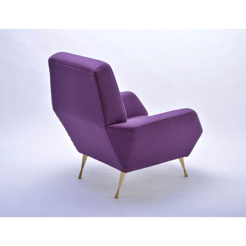 Vintage Lounge Chair Purple Italian 1950s 