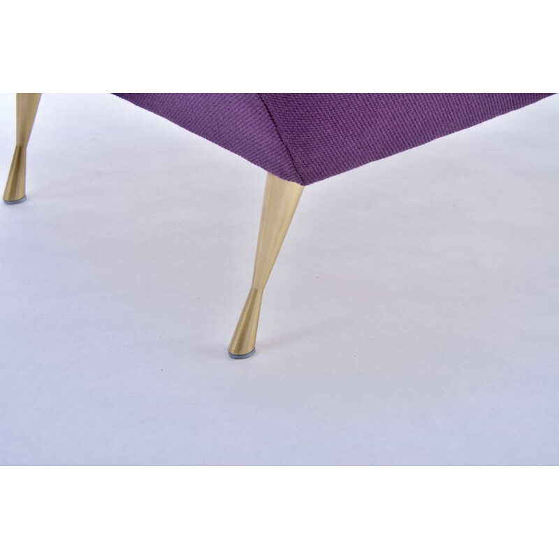 Fauteuil lounge vintage violet italien des années 1950 