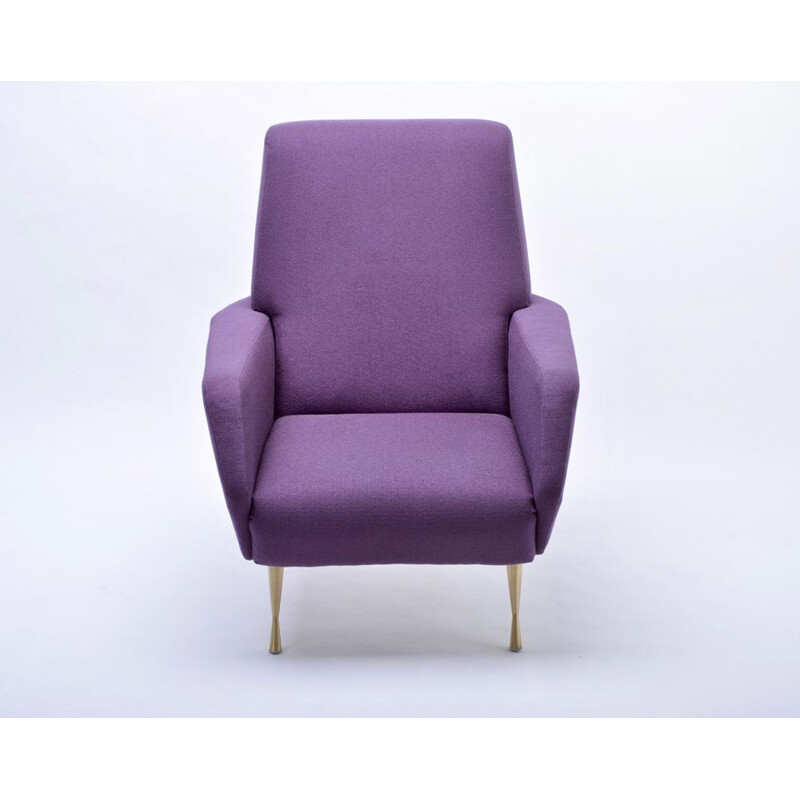 Vintage Lounge Chair Purple Italian 1950s 