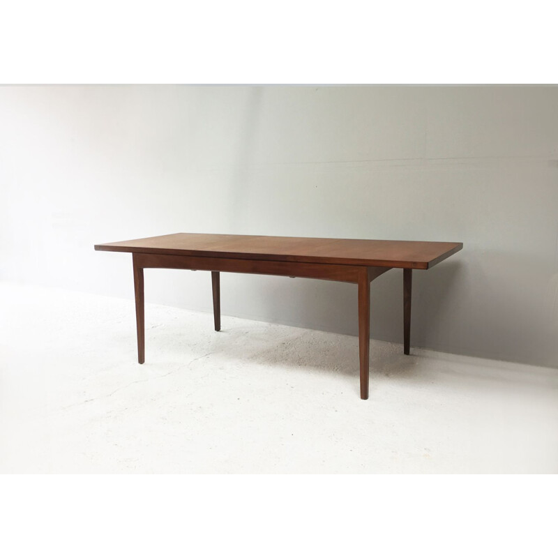 Vintage dining table solid Afrormosia extandable English 1970s 