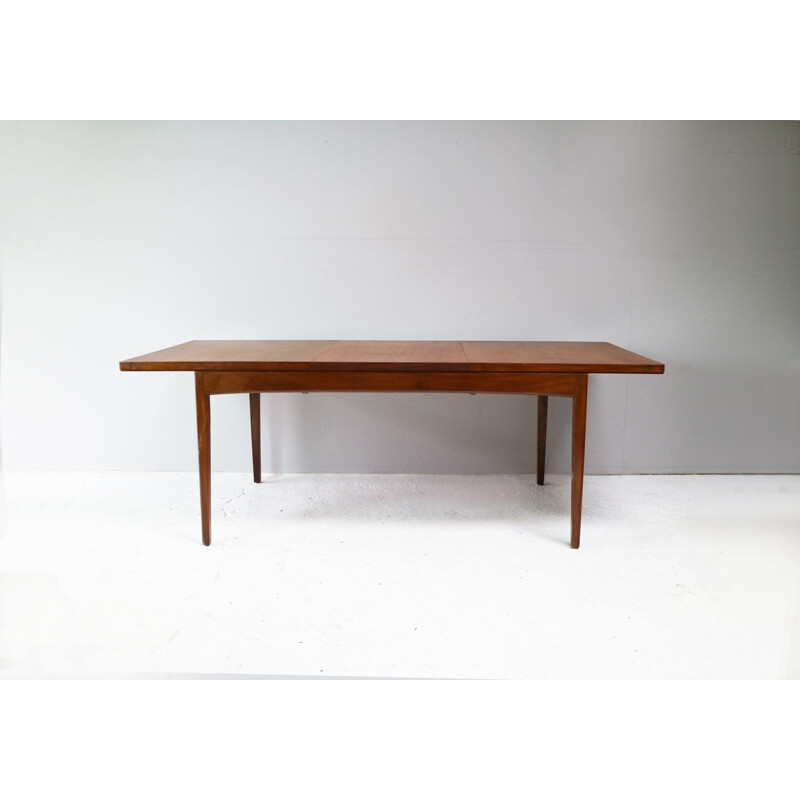 Vintage dining table solid Afrormosia extandable English 1970s 