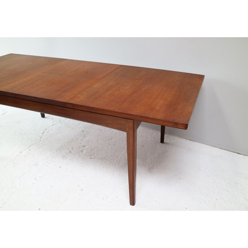 Vintage dining table solid Afrormosia extandable English 1970s 