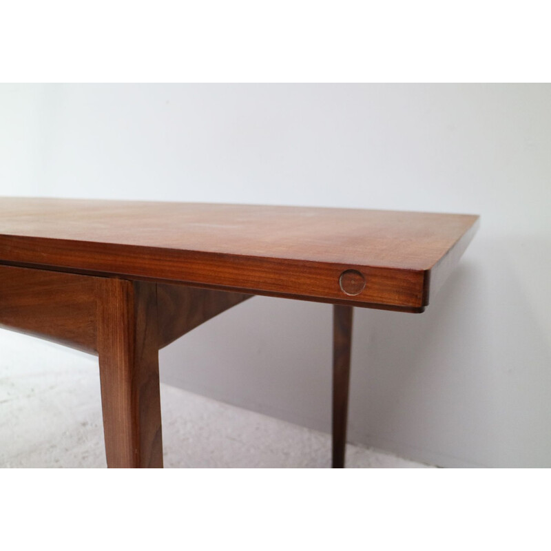 Vintage dining table solid Afrormosia extandable English 1970s 