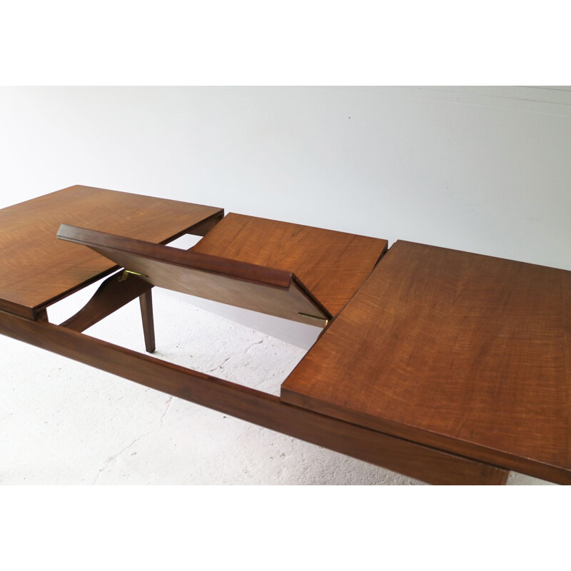 Vintage dining table solid Afrormosia extandable English 1970s 