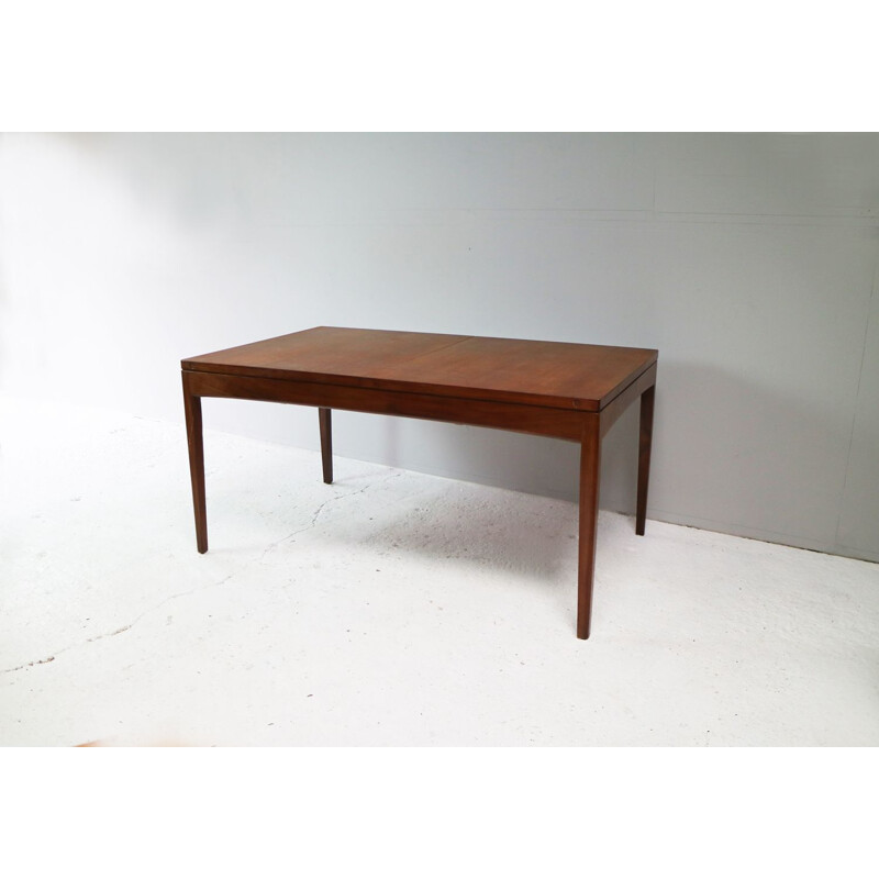 Vintage dining table solid Afrormosia extandable English 1970s 