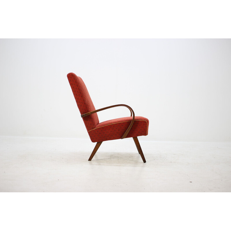 Fauteuil lounge vintage en hêtre Thonet années 1960