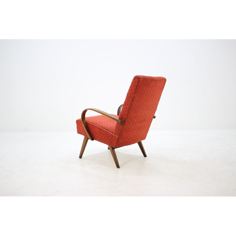 Fauteuil lounge vintage en hêtre Thonet années 1960